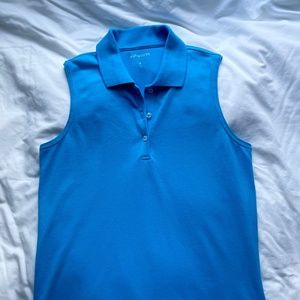 Sleeveless Blue Polo